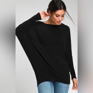 New! Lulus Black Dolman Sleeve Sweater Top